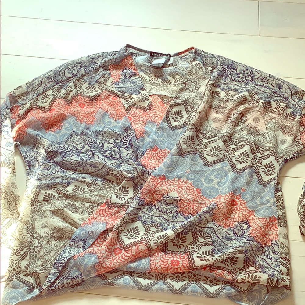 Women’s print sheer blouse